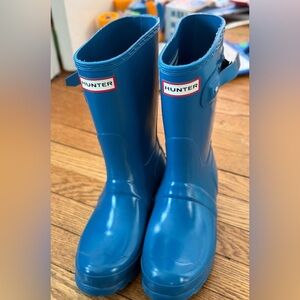 Hunter Women’s Gloss Blue Rain Boots - Size 6